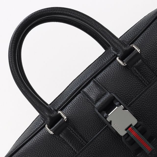GG original calfskin medium briefcase with web 816757 black