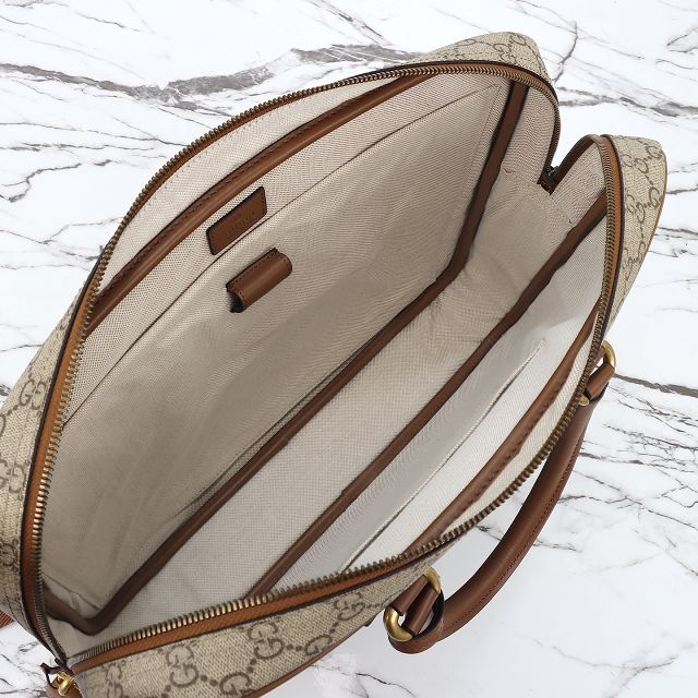 GG original canvas emblem medium briefcase 821149 brown