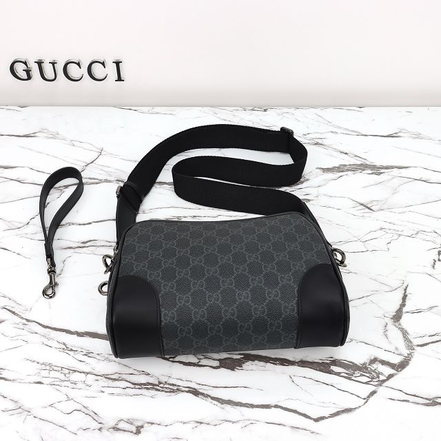 GG original canvas emblem small crossbody bag 821155 black