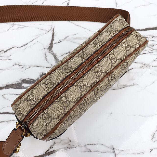 GG original canvas emblem small crossbody bag 821155 brown