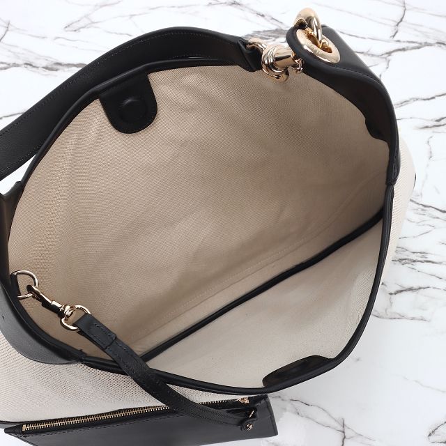 GG original cotton canvas B large shoulder bag 815924 black