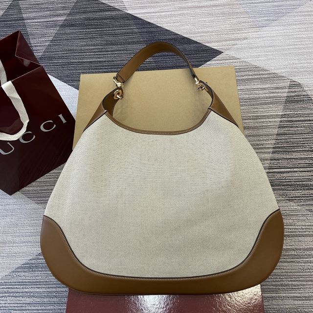 GG original cotton canvas B large shoulder bag 815924 brown