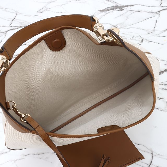 GG original cotton canvas B large shoulder bag 815924 brown