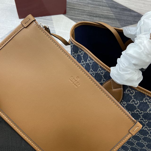 GG original denim totissima medium tote bag 820481 blue