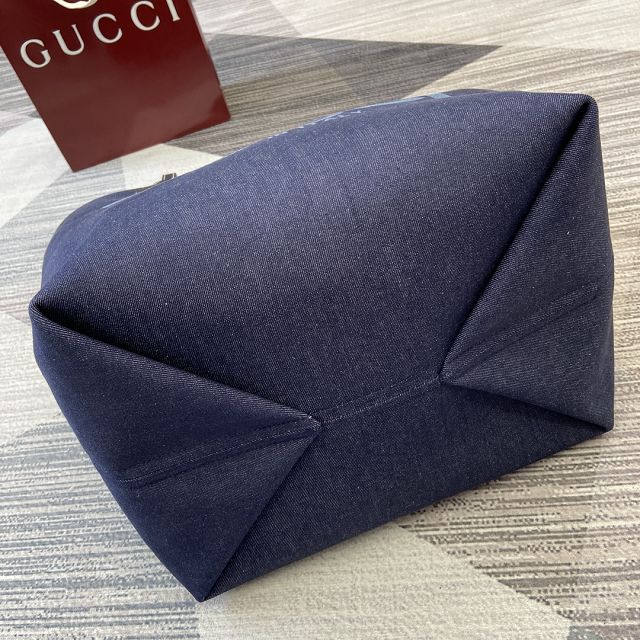 GG original denim totissima medium tote bag 820481 dark blue