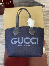 GG original denim totissima small tote bag 820496 dark blue