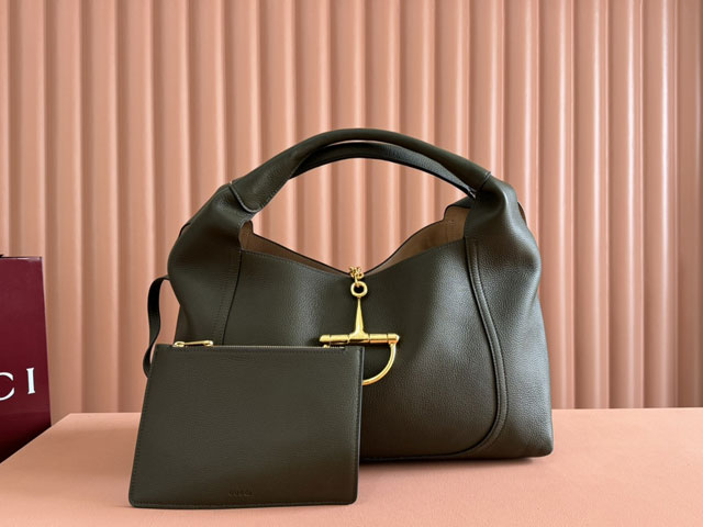 GG original calfskin softbit maxi shoulder bag 837466 green