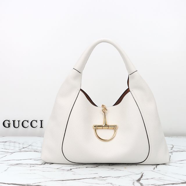 GG original calfskin softbit maxi shoulder bag 837466 white