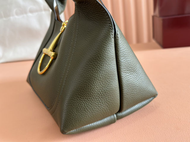 GG original calfskin softbit medium top handle bag 837467 green
