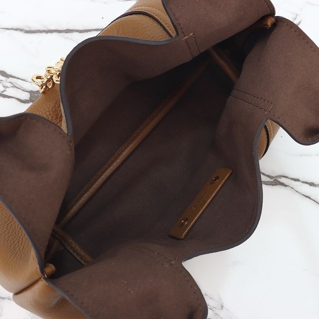 GG original calfskin softbit medium top handle bag 837467 brown