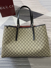 GG original canvas emblem maxi tote bag 815212 black