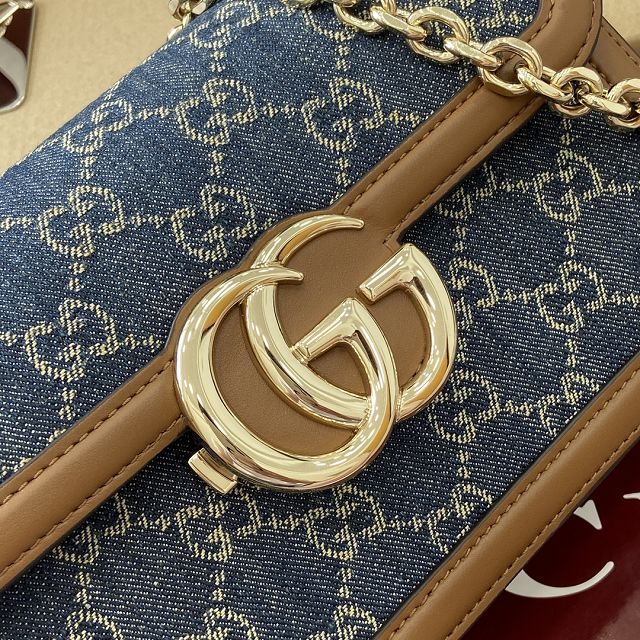 GG original denim go small shoulder bag 826761 blue