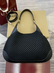 GG original suede B medium shoulder bag 834981 black