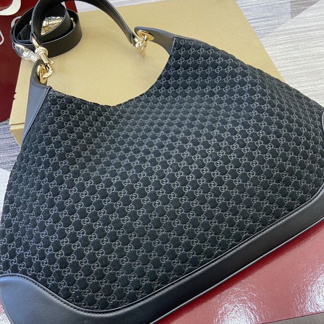GG original suede B medium shoulder bag 834981 black