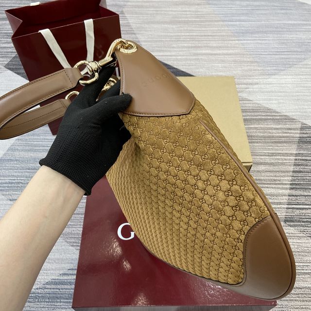GG original suede B medium shoulder bag 834981 brown