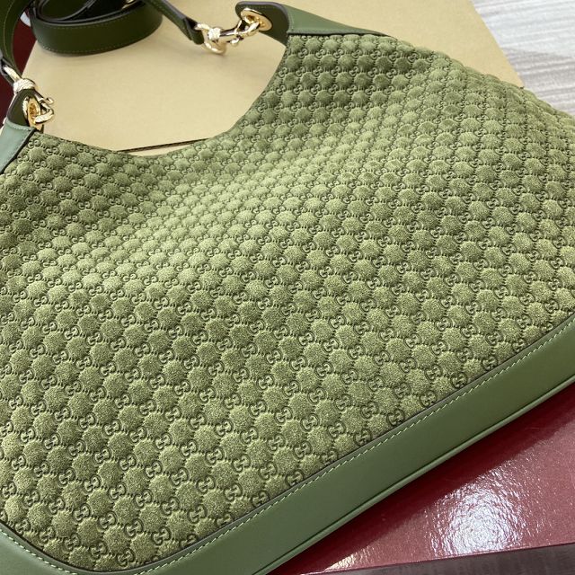 GG original suede B medium shoulder bag 834981 green
