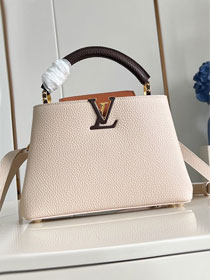 Louis vuitton original calfskin capucines BB handbag M21103 beige