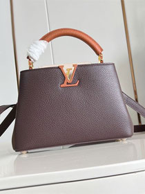 Louis vuitton original calfskin capucines BB handbag M21103 burgundy