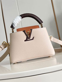 Louis vuitton original calfskin capucines mini handbag M22606 beige