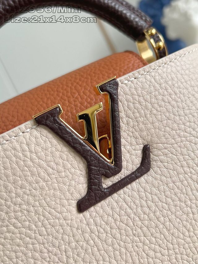 Louis vuitton original calfskin capucines mini handbag M22606 beige