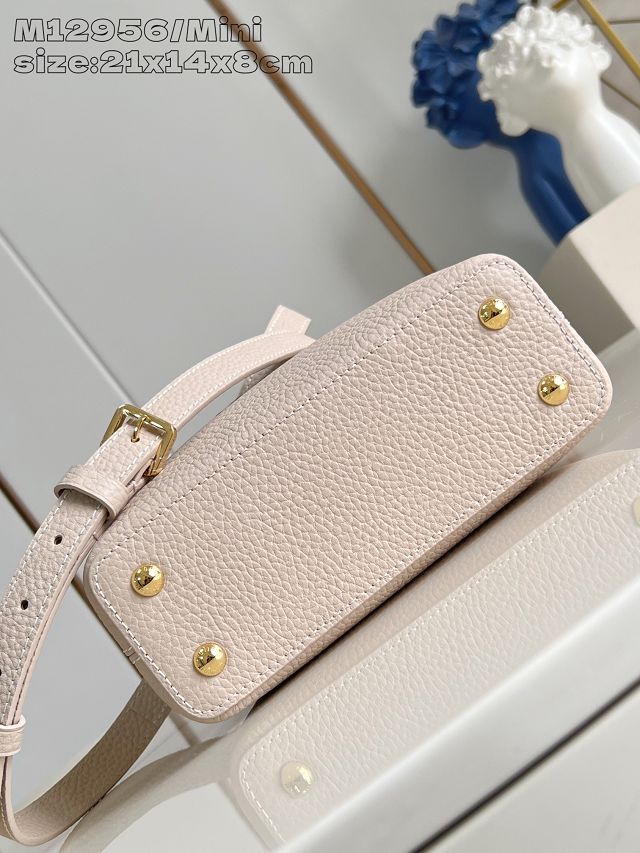 Louis vuitton original calfskin capucines mini handbag M22606 beige