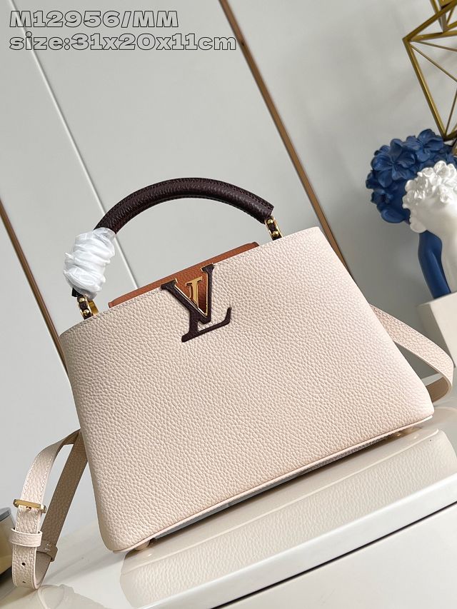 Louis vuitton original calfskin capucines mm handbag M20704 beige