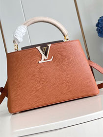 Louis vuitton original calfskin capucines mm handbag M20704 brown