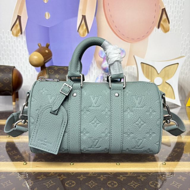 Louis vuitton original calfskin mini keepall 25 M13866 water blue