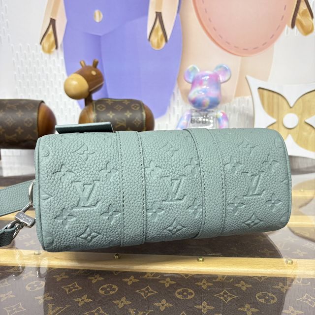 Louis vuitton original calfskin mini keepall 25 M13866 water blue