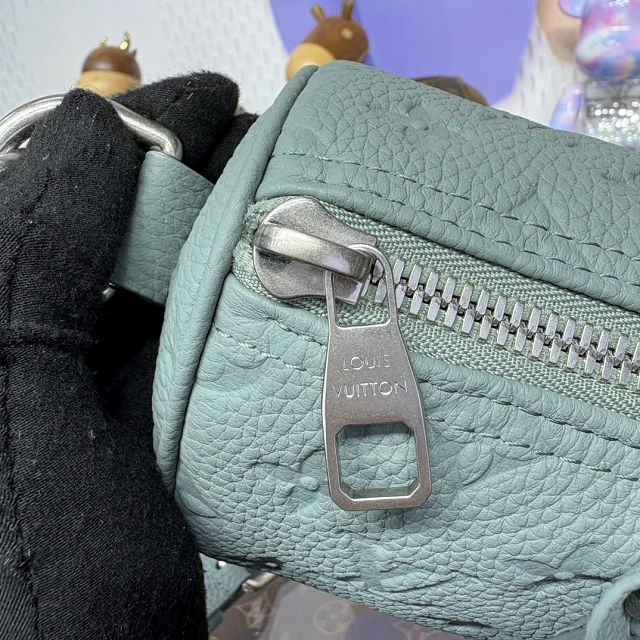 Louis vuitton original calfskin mini keepall 25 M13866 water blue