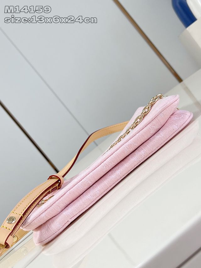 Louis vuitton original denim liv pochette M14159 pink
