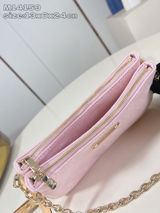 Louis vuitton original denim liv pochette M14159 pink