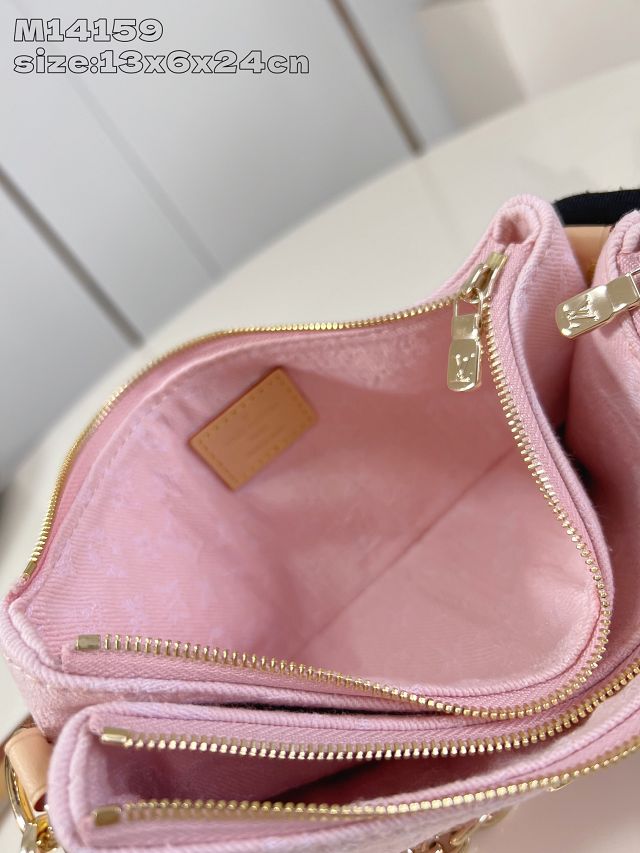 Louis vuitton original denim liv pochette M14159 pink