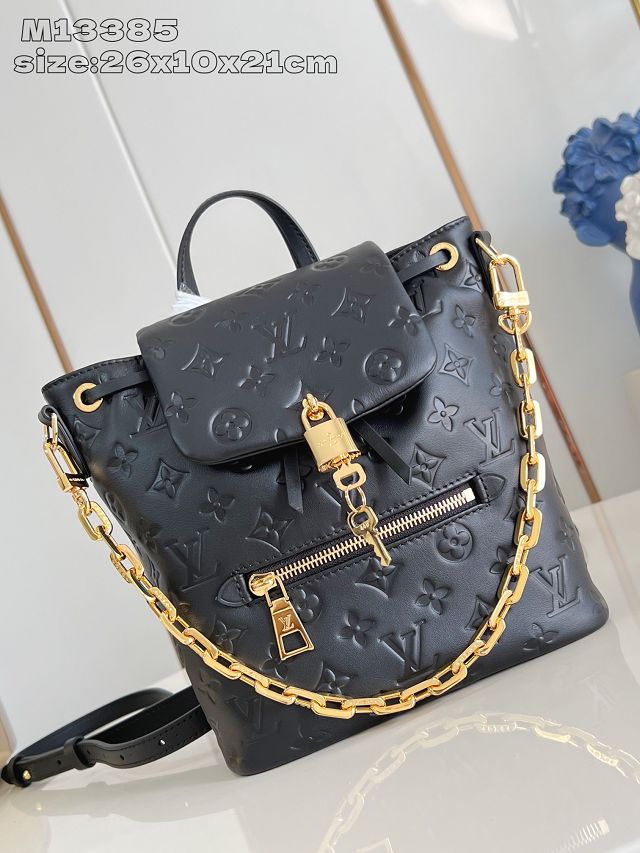 Louis vuitton original lambskin coussin backpack PM M13357 black