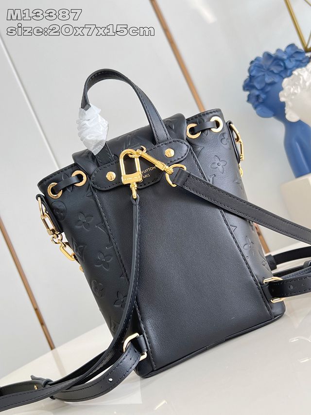 Louis vuitton original lambskin coussin backpack mini M13387 black