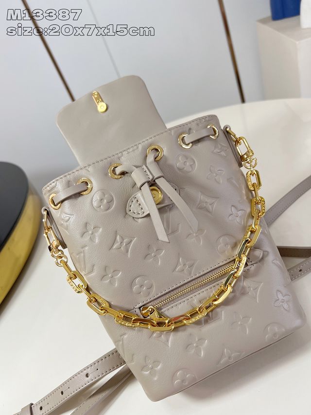 Louis vuitton original lambskin coussin backpack mini M13389 grey