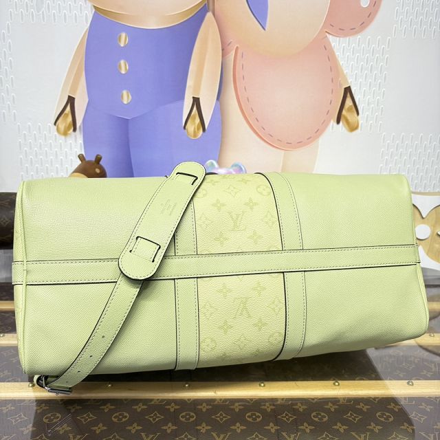 Louis vuitton original taiga calfskin keepall 45 M14124 lemon green