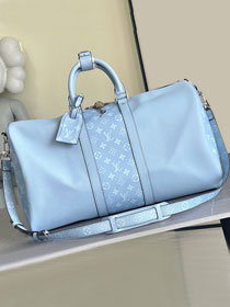 Louis vuitton original taiga calfskin keepall 50 M14122 blue