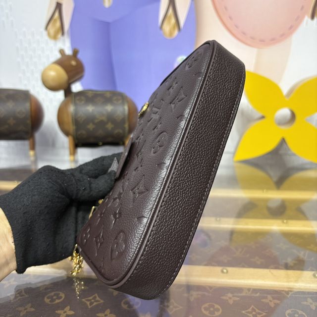Louis vuitton original calfskin easy pouch M13614 chocolate 