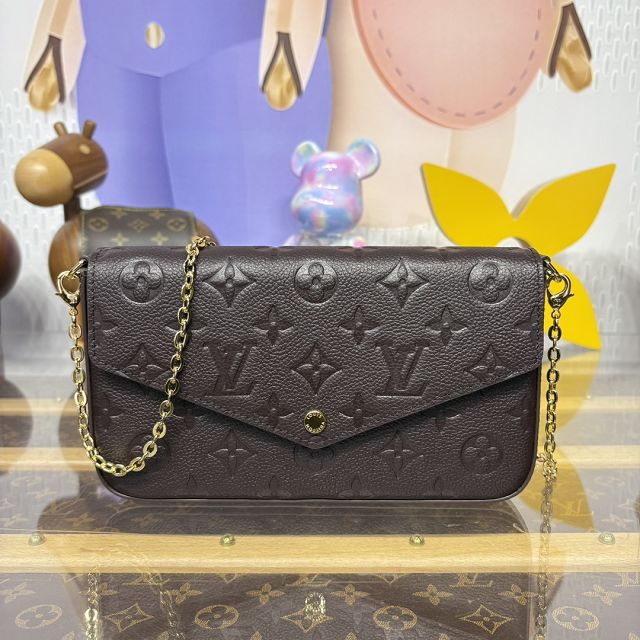 Louis vuitton original calfskin felicie pochette M14193 chocolate 