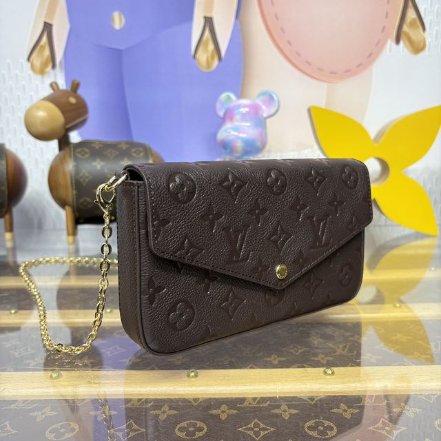 Louis vuitton original calfskin felicie pochette M14193 chocolate 