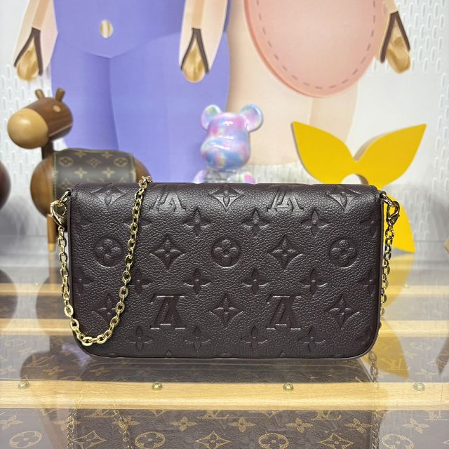 Louis vuitton original calfskin felicie pochette M14193 chocolate 