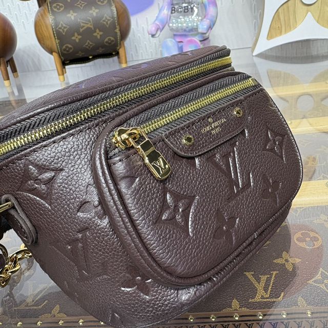 Louis vuitton original calfskin mini bumbag M13827 chocolate 