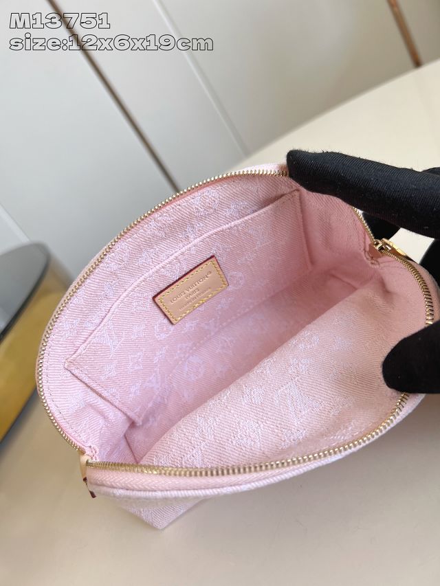 Louis vuitton original denim cosmetic pouch m13751 pink