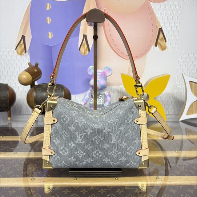 Louis vuitton original denim side trunk mm M13285 grey