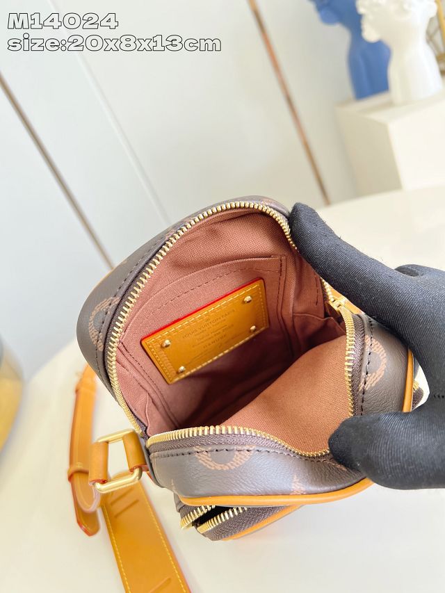 Louis vuitton original monogram calfskin amazone cross-body bag M14024 brown