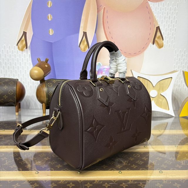 Louis vuitton original monogram calfskin speedy 25 M14043 chocolate 