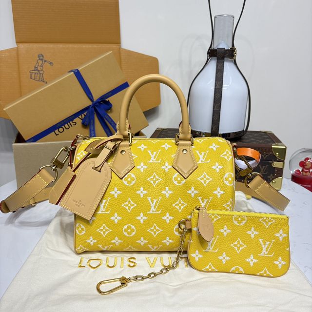Louis vuitton original soft calfskin speedy P9 25 M24426 yellow