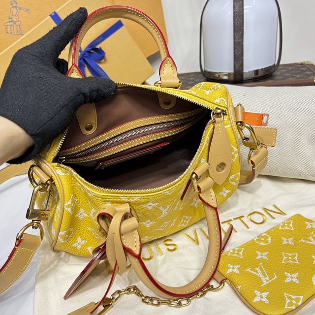 Louis vuitton original soft calfskin speedy P9 25 M24426 yellow