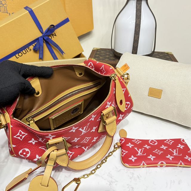 Louis vuitton original soft calfskin speedy P9 30 M14067 red